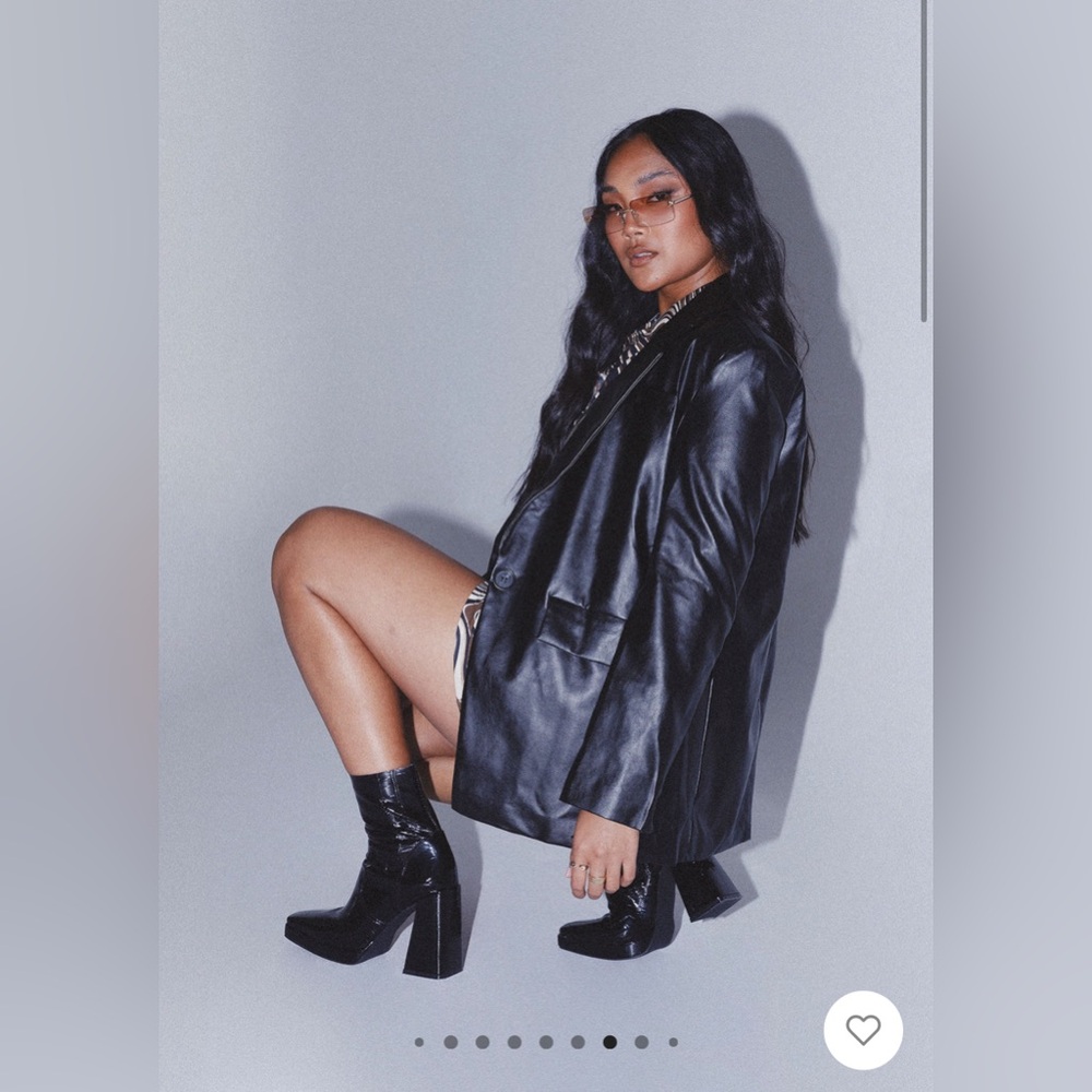 Black leather blazer